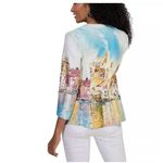 Chico's Unique Amazing Watercolor European City Art To Wear Jacket Size M Photo 1