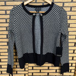 Adrienne Vittadini ‎ Black And White Cardigan Size Small Photo 0