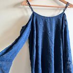 Anthropologie  By Together Cold Shoulder Star Print Blue Top Long Sleeve‎ Size L Photo 6