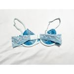 Victoria's Secret  Body‎ By Victoria Unlined Demi Bra 36C Coquette Blue Lace Bow Photo 4