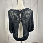 Knitted Gothic Kimono Top Coverup Open Back Black Photo 2