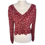 Aeropostale  Size Medium Red Floral Bohemian Style Top Photo 1