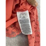 Marciano  Women's Blouse Cropped Lace Floral Overlay Coral Size Medium Photo 5