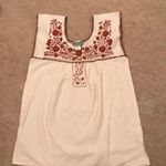 Nativa Burnt Orange & Cream linen top from Mexico Size M Photo 0