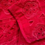 Chico's Chico’s Eyelet Bloom 3/4 Sleeve Open Front Jacket Vivacious Hot Pink 1/M Barbie Photo 9