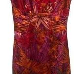 Kay Unger NY VIBRANT PINK ORANGE FLORAL SHORT SLEEVE SATIN SILK SHEATH DRESS 2 Photo 0