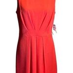 Sharagano  orange red pleated dress size 4P NWT Photo 0