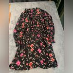 Free People lighten up Black and Pink Floral Long Sleeve Dress Photo 11