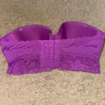 Aerie  Strapless Bra Purple Lace‎ Trim Lined 32C Photo 1