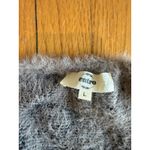 Entro EUC  Women's Duster Cardigan Size Large Gray Knit Animal Print Open Front Photo 2