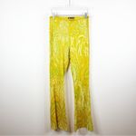 ZARA NWT  Paisley Pull On Flare Pants M Yellow Photo 1