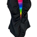 Reebok  Swim Women's Rainbow One Piece Support Swimsuit Black Size 8 NWOT Photo 1