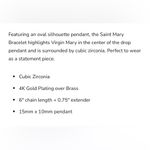 Joy Dravecky St. Mary Bracelet Gold Photo 1