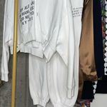 T by Alexander Wang Fleece Paneled Printed Cropped Sweatshirt + Sweatpants Set White Size 2 Photo 4
