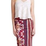 Anthropologie Maeve "Marala" Soft Knit Pencil Midi Skirt Berry Floral Print Photo 0