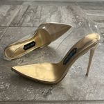 Jessica Rich Fancy Stiletto Clear Vinyl Pumps, Gold Size 39 New in Box + DustBag Photo 9