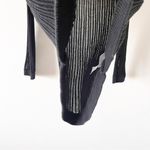 Quince Organic Cotton Open Knit Long Sleeve Cover Up Mini Dress in Black Photo 6