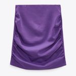 ZARA NWT SHORT GATHERED MINI SKIRT PURPLE LARGE Photo 5