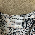 Cathy Daniels  Womens Medium Animal Print Zip Up Blouse 3/4 Sleeves Photo 2