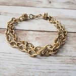 Vintage Bracelet / Bangle Gold Tone Double Chain Bracelet Photo 2