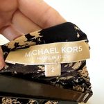 Michael Kors size 2 black beige midi skirt 100% silk C10 Photo 2