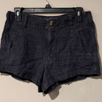 American Eagle  Frayed Hem High Waisted Linen Blend Shorts | Size: 4 Photo 0