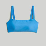 Madewell Scrunchy Strap Square Neck Bikini Top Ornamental Blue XS NWT Photo 3