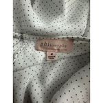 Philosophy women's blouse white with black Polka dot top medium lightweight Photo 2