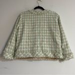 Ann Taylor Green Pastel Tweed Fringe Blazer Size 8 Office Work Career Photo 7