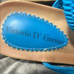 Vittorio D’ Firenze Blue and Tan Beaded Sandals with Ankle Strap made in Italy Size 10 Photo 4