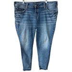 Silver Jeans Elysse Skinny Ankle Jeans Size 16 Distressed Cropped Photo 2