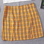 SheIn Yellow Plaid Skirt Photo 0