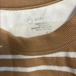 Aerie  OFFLINE SEAMLESS LONG LINE SPORTS BRA TAN WHITE STRIPE MEDIUM Photo 2