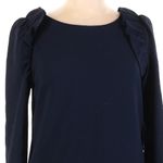 Eliza J Navy Blue Ruffle Shoulder Long Sleeve Formal Shift Dress Size 14 L XL Photo 2