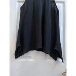 Eileen Fisher Black Linen Swing Flowy Handkerchief Hem Racerback Tank Top Small Photo 5