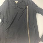 Caslon  Black Moto Style Offside Zip Sweatshirt Size S Photo 2