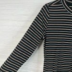 Abound  Raincheck Long Sleeve Black Striped Dress Side Ruched Bodycon Sz L Photo 3