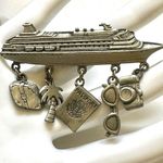 JJ Jonette cruise ship dangles brooch Silver Photo 5