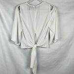 BCBG Maxazria Skipper White Tie Back Cold Shoulder Blouse XS Photo 2