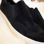 Saks 5th Avenue Black Suede Slip‎ On Sneakers Sz 6.5 Photo 4