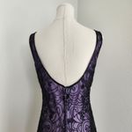 Vintage 90s Laurence Kazar Purple Black Beaded Sheath Dress Sleeveless Mini S Photo 7