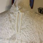 SheIn White Mock Neck Lace Top Photo 6