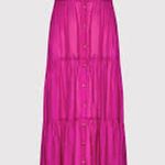 Ralph Lauren Polo Tiered Translucent Cover-Up Maxi Slip Dress Size 14 Hot Pink Photo 1