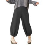 Bryn Walker Campa Cotton Cauze Gauzy Black Wide Leg Flowy Crop Jogger Pants XL Photo 4