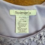 Roamans Maxi Dress Womens 34W‎ Purple Floral Embroidered Neck Sleeveless *Stains Photo 8