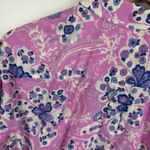 Talbots  Classic Cotton Shirt Magic Floral  Large Button Down‎ Preppy Lightweight Photo 2