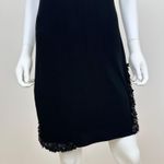 Alice + Olivia Black Mini Dress Stretch Jersey Shift Sequined Cocktail Party L Photo 2
