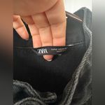 ZARA  Black Denim Short Sleeve Romper Jumpsuit Snap Button Up Sie M Photo 4