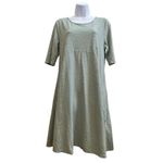 Cut Loose Sage Cotton Linen Short Sleeve A Line Dress Size Medium Lagenlook Green Photo 3