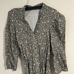 Maje  rakita puff sleeve woven pleated mini dress belted floral sage cottagecore Photo 6